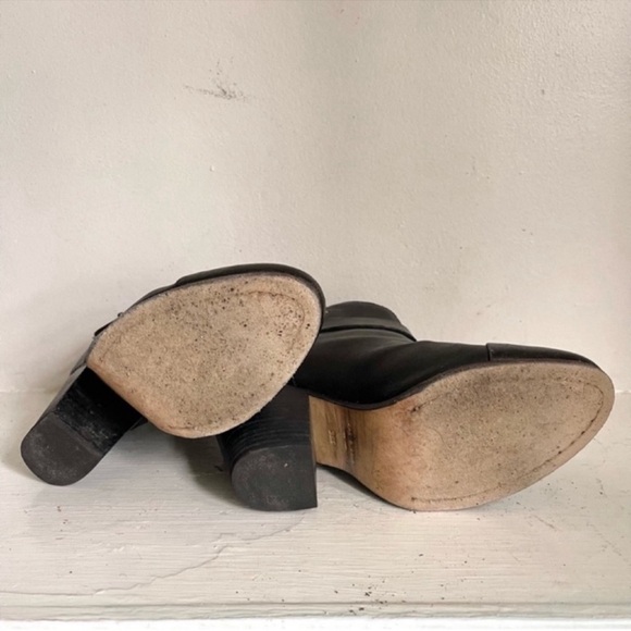 Rag & Bone Harrow Harness Strap Leather Heel Ankle Bootie Continuous Black 38.5 - Picture 8 of 14
